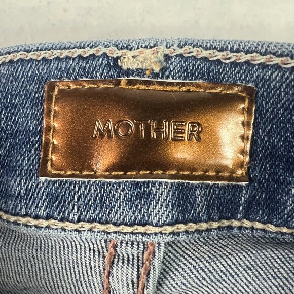 Mother Jeans Women's 26x26* Insider Crop Step Chew Blue Distressed Denim Tag 25 - Picture 5 of 15